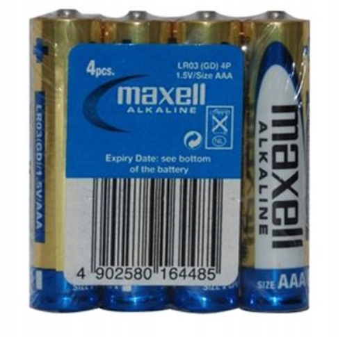 4x AAA ALKALICKÁ BATÉRIA MAXELL VÝKONNÁ 1,5V SET