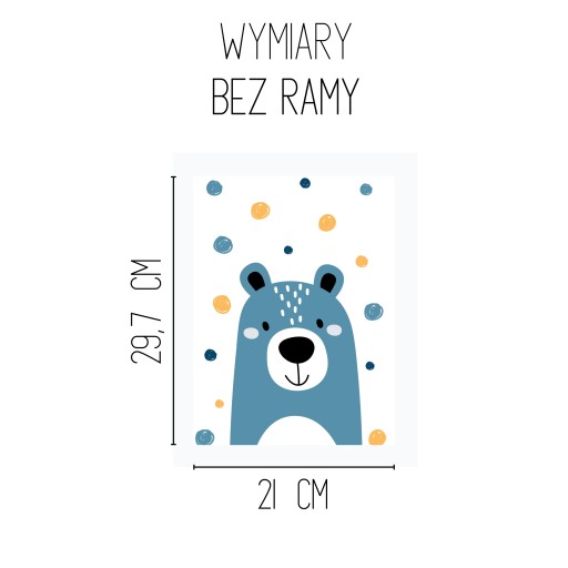 PLAGÁT DO DETSKEJ IZBY, MEDVEĎ, NÁSTENNÝ OBRAZ DO DETSKEJ IZBY, A4