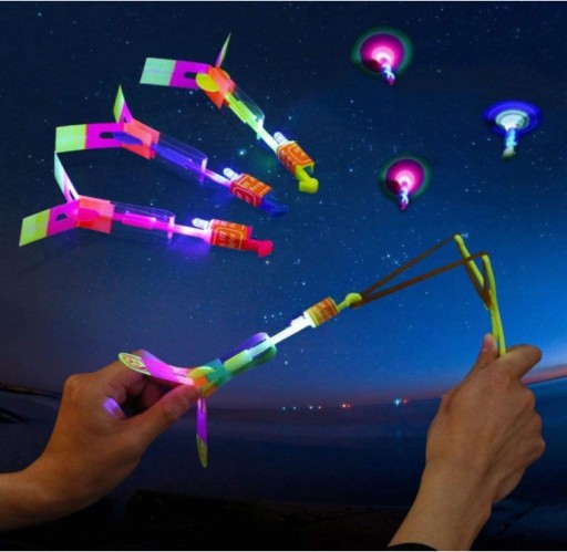 Lietajúci prak LED Veterník Helikoptéra Dáždnik Smart Toys Glow