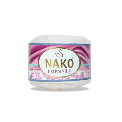 Priadza NAKO ESTIVA SILKY, bavlna bambus 208 WHITE