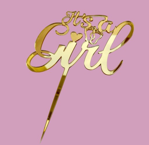 Topper Je to baby shower Golden Plexi