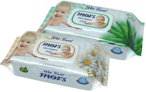Vlhčené detské obrúsky 2x72 kusov Aloe + Harmanček