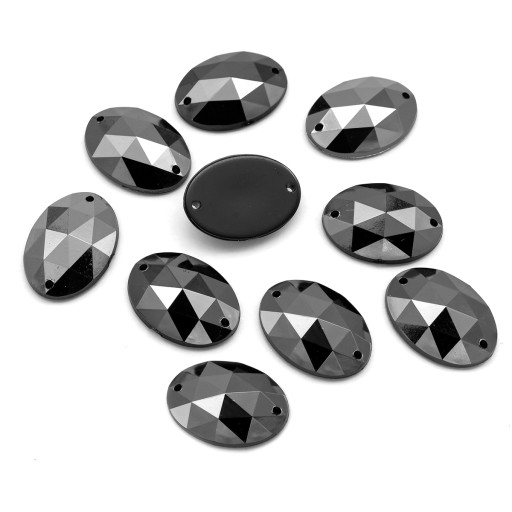 Štrasové kamienky na šitie akrylové oválne 18x13x5mm 10 ks