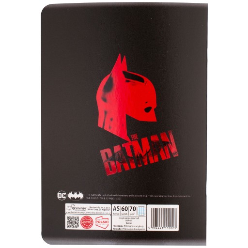 KONTROLOVANÝ ŠKOLSKÝ ZÁPISNÍK BATMAN A5/60K REXUS