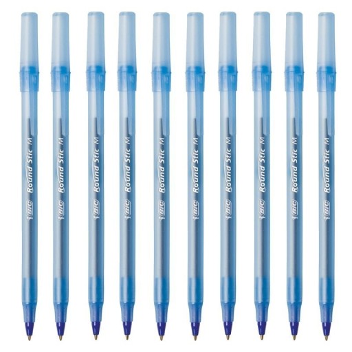 Sada guľôčkových pier BIC modrá Round Stick 10 ks.