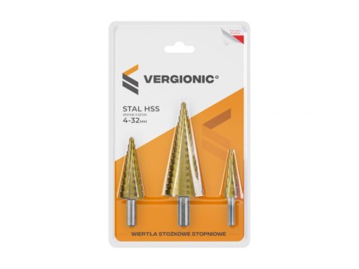 VIANOČNÝ STROMČEK vrtáky stupňovité 4-32mm 3 ks.