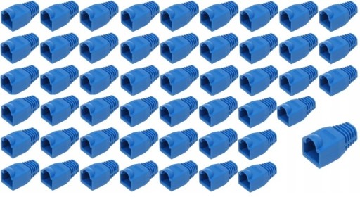 Gumový kryt na zástrčku RJ45, 50 kusov, modrý