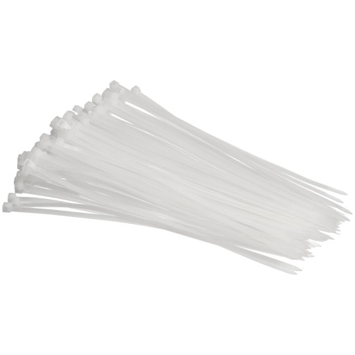 Sťahovacie pásky 4,6x250mm Biele 100 ks