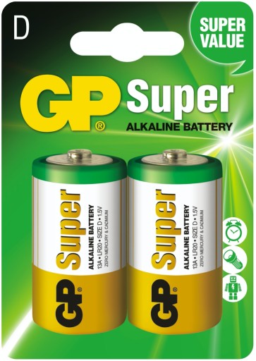 Batérie GP SUPER ALKALINE LR20 D 1,5V - 2 ks