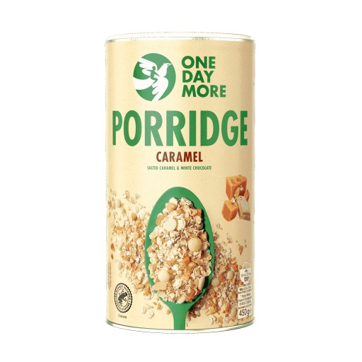 OneDayMore Karamelová ovsená kaša TUBA 450g proteín 12g
