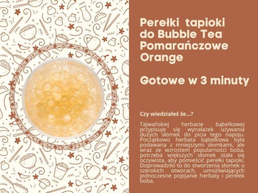 Tapiokové guličky do Bubble Tea Pearls Príchuť Orange Orange Ready 3 min 250g