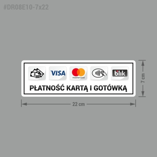Nálepka - Platba kartou a v hotovosti - 7x22