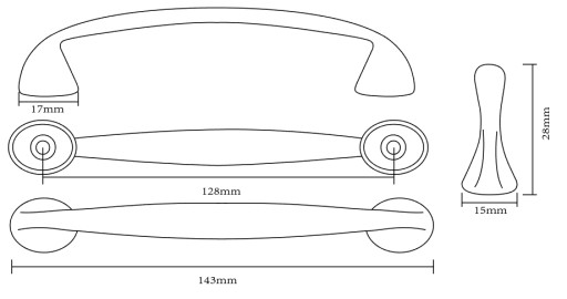 MODERNÁ VÁHA Nábytková úchytka ČIERNA 128mm