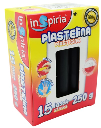 Plastelína Inspiria - sada 15 ks tyčiniek, ČIERNA 9837