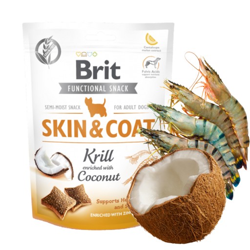 Brit Care Dog Functional Snack Skin&Coat Krill suché krmivo pre psov 150 g
