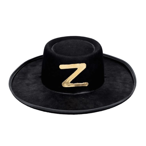 Čierna čiapka Zorro s písmenom Z pre dospelých