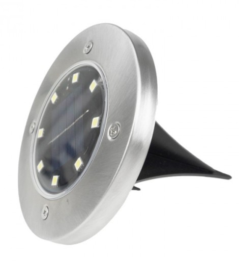 LED solárne stojace svietidlo GROUND CLAVO SLO-2 studená 6500K satén IP44