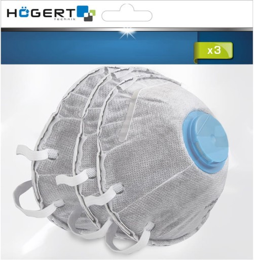 Protiprachová maska s ventilom FFP1, 3 kusy