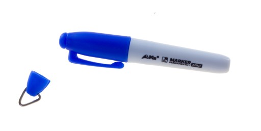 Mini permanentný popisovač fixka s plsteným hrotom K2 modrá 1 ks
