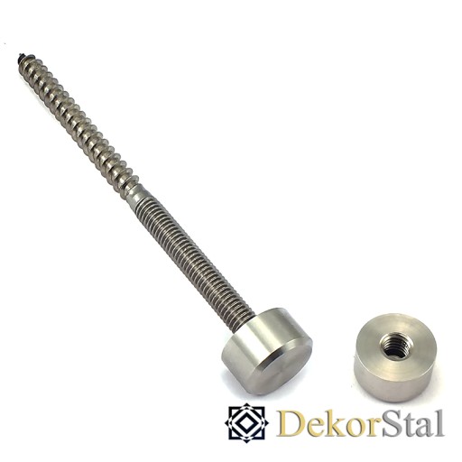 Sklenená matica, priemer 18 mm, závit M6, leštený INOX 304