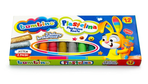 BAMBINO školská plastelína, 12 farieb, okrúhla