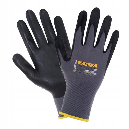 OCHRANNÉ PRACOVNÉ RUKAVICE PROCERA X-FLEX NYLON PENOVÝ NITRIL R 8