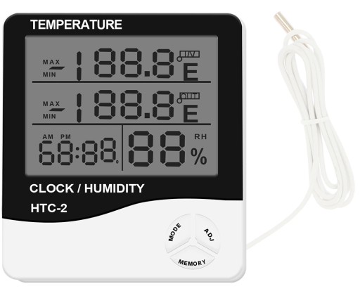 DIGITÁLNY TEPLOMER HYGROMETER HODINY METEOSTANICE