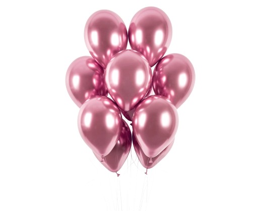 BALÓNKY LESKLÉ CHrómové Rose Gold - 30cm - 10 ks
