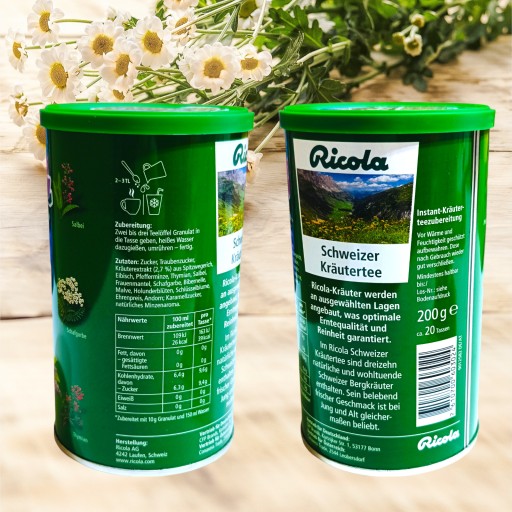 Ricola bylinný čaj na bolesť hrdla 200g.