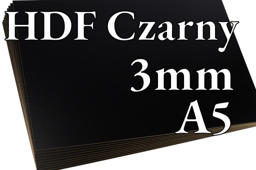 10x HDF Black - 3mm - A5 210x148mm - rezanie laserom