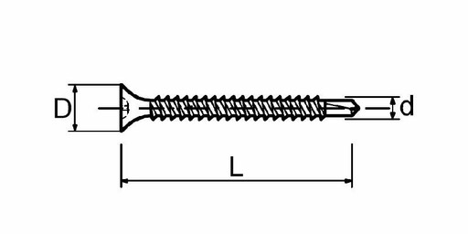 Samorezné skrutky s vrtákom do sadrokartónu 3,5x45mm