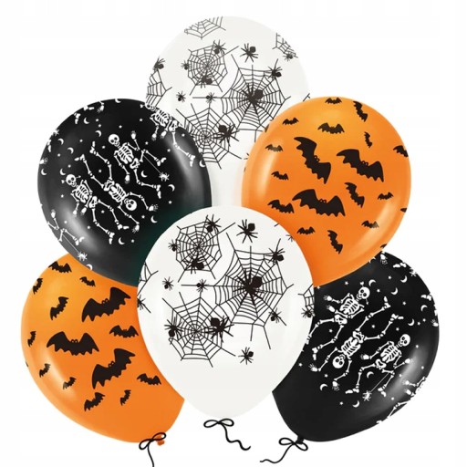 Halloweenske BALÓNKY Dekorácie Balóniky Tekvicové Pavúky - 10 ks