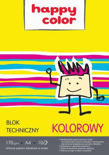 HAPPY COLOR FAREBNÝ BLOK ŠKOLSKÝ PAPIER A4 BLOK