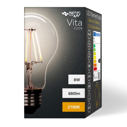 E27 LED FILAMENT EDISON RETRO DEKORATÍVNA 8W žiarovka