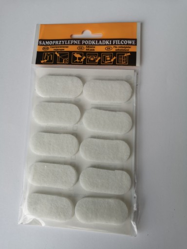 Nábytkové plstené plstené podložky 20x44mm 10ks biele