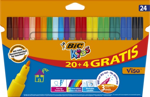 UMÝVAJÚCE ŠKOLSKÉ VÝLETY, ZNAČKY, UMÝVAJÚCE ŠKOLY Bic Kids Visa 24 FAREBNÝCH PÚDROV