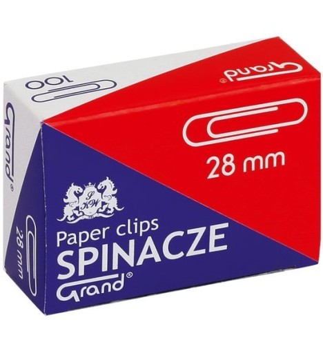 Okrúhle sponky 28mm 100ks, strieborné kancelárske GRAND