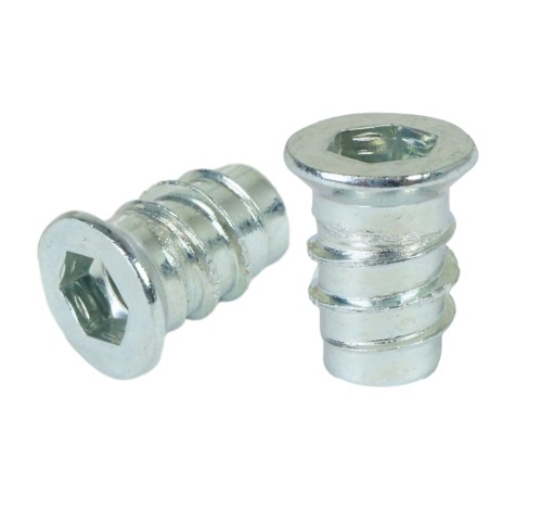 10x M6 x 14 mm nástrčné nábytkové dvojzávitové vybranie na skrutku do dreva