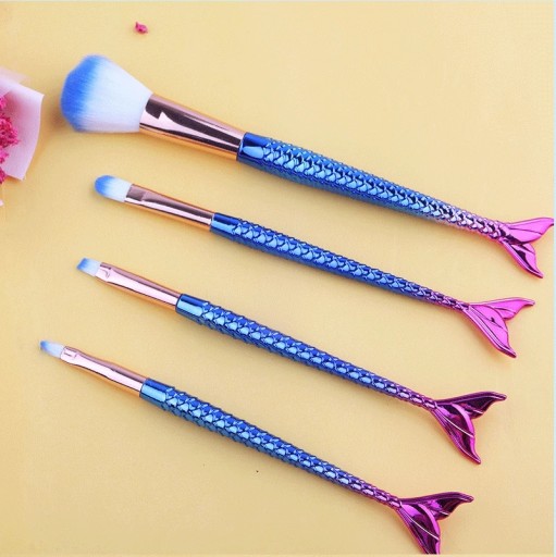 MERMAID MAKEUP BRUCHES SET BRUSH BRUSH, 4 ks.