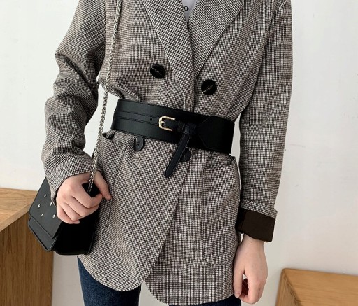 Boho Leather Belt Dámsky opasok Široký korzet Guma