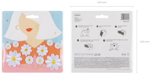NAŽEHLOVAČKY Nášivky na oblečenie DAISIES Jarné kvety Narodeniny 10 ks.