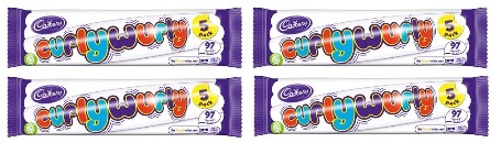 1x107,5g CADBURY Curly Wurly karamelová tyčinka 5ks UK