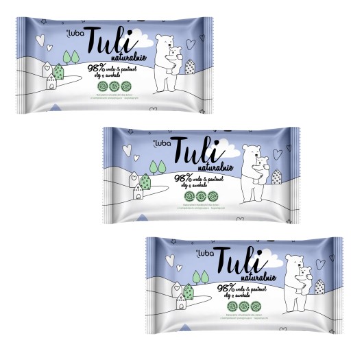 3x Tuli vlhčené obrúsky Voda a Panthenol, olej