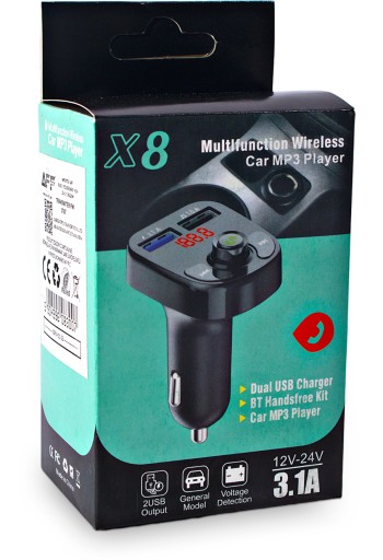 BLUETOOTH FM VYSIELAČ MP3 NABÍJAČKA PREHRÁVAČ 2X USB AUDIO BT