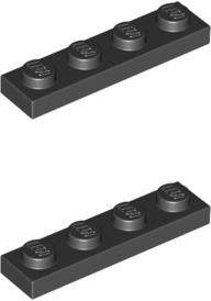 LEGO Tanier 1x4 Čierna 371026 3710 - 2 ks