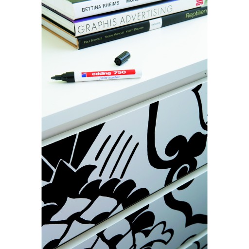 Edding 750 BLACK OIL MARKER, okrúhly hrot, 2-4 mm, VYSOKÉ KRYTIE