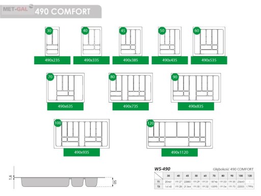Vložka do zásuvky COMFORT (1,6) 30*490 T1 biela