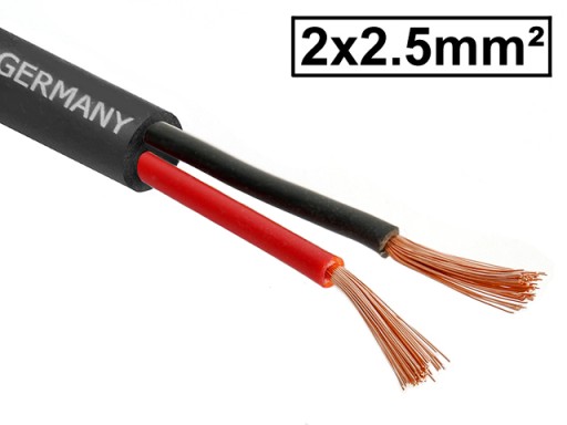 Okrúhly reproduktorový kábel OFC 2x2,50mm² CORDIAL