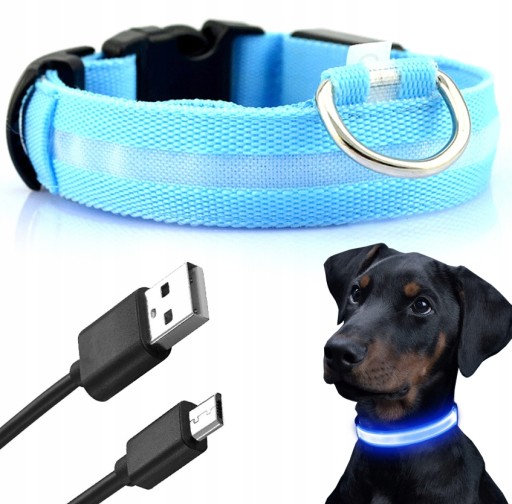 SVIETIACI LED Obojok pre psa Mačka 40-55cm veľkosť XL USB