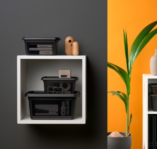 Basestore organizér kontajner s vekom čierny 4.5